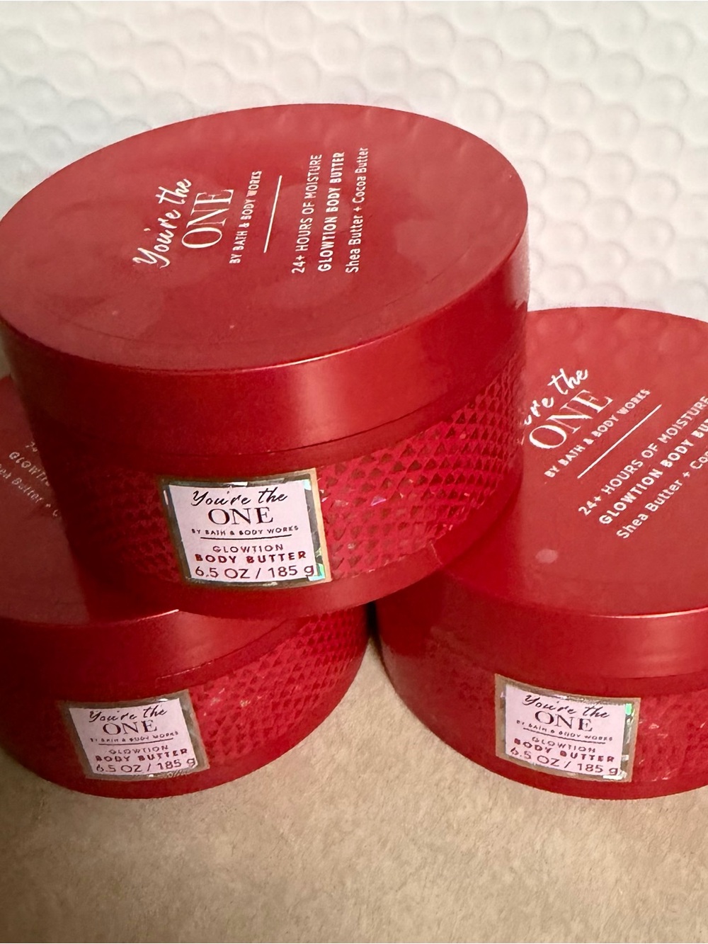 Bath & Body Works You're the One Glowtion Body Butter - Red 3 jars
